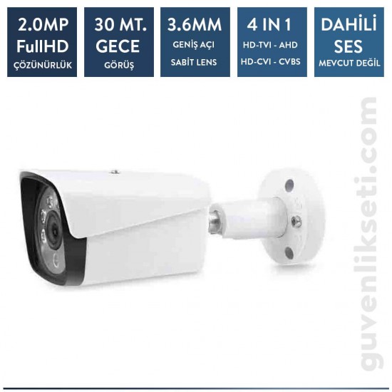 Techvision TC-3236H 2mp Metal Bullet Kamera (30mt Ir)